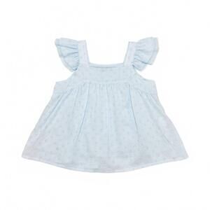 NEW DOE A DEAR girl's daisy ruffle sleeve blouse in blue
